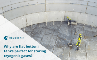 Why are flat bottom tanks perfect for storing cryogenic gases?