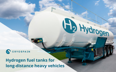 Hydrogen fuel tanks for long-distance heavy vehicles